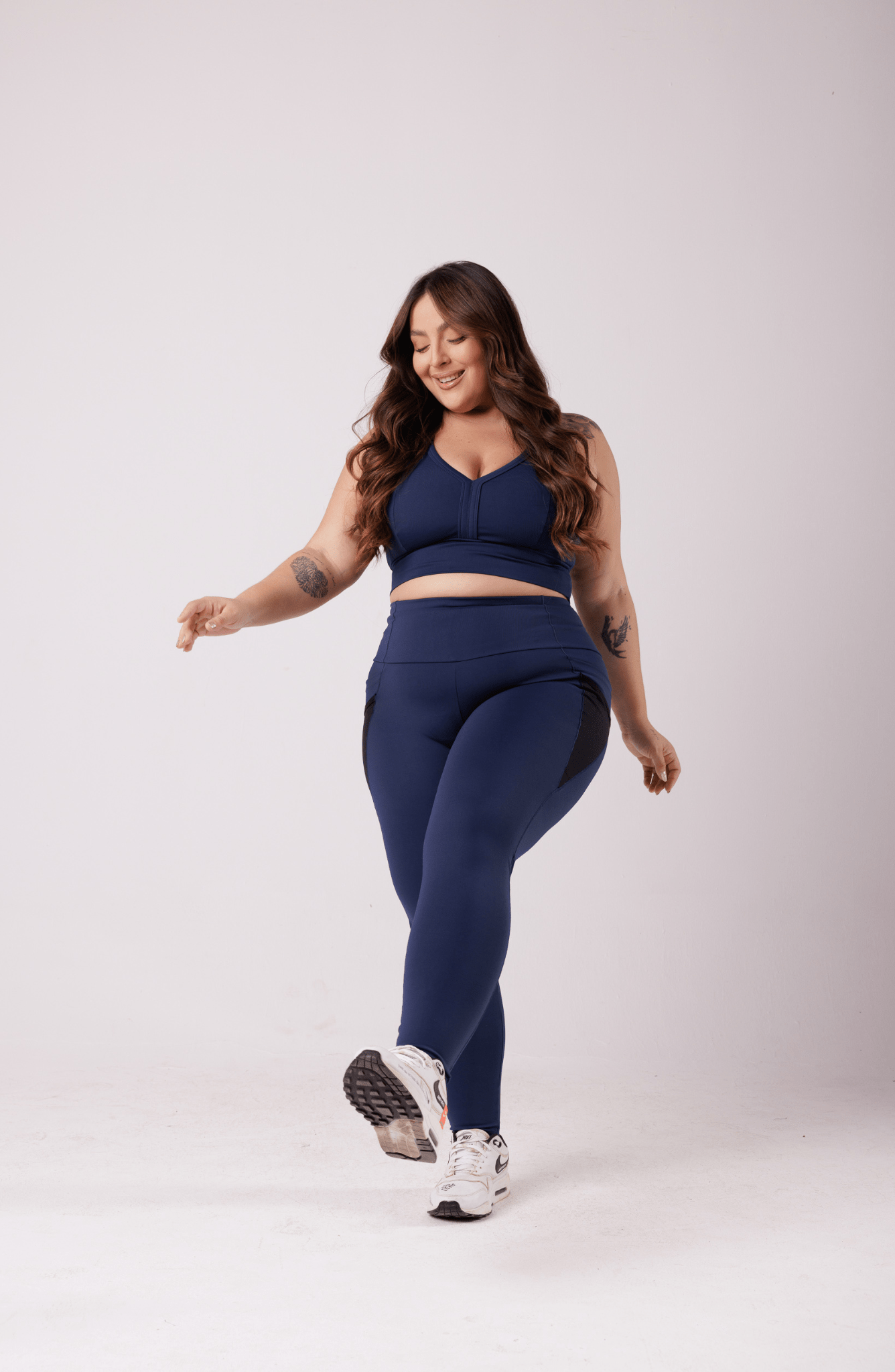 Legging running azul marinho