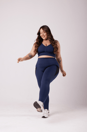 Legging running azul marinho