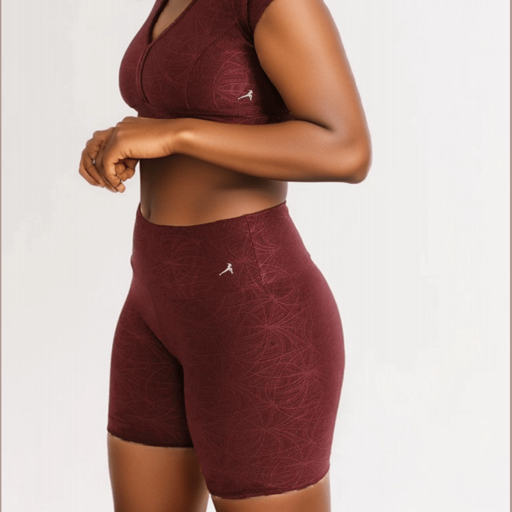 Short intermediário textura vinho