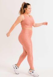 LEGGING LOW TEXTURA|  ROSA RETRÔ ANIMAL PRINT | MULHER BAIXA - NU MOLDY