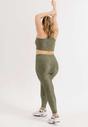 LEGGING LOW TEXTURA| VERDE GEOMETRIC MILITAR | MULHER BAIXA - NU MOLDY