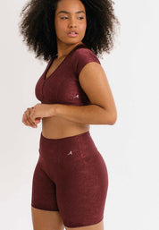 TOP CROPPED BRENDA COM TEXTURA - VINHO GEOMETRIC - NU MOLDY