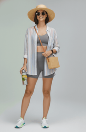 Short intermediário cinza