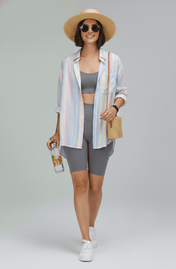 Bermuda ciclista cinza