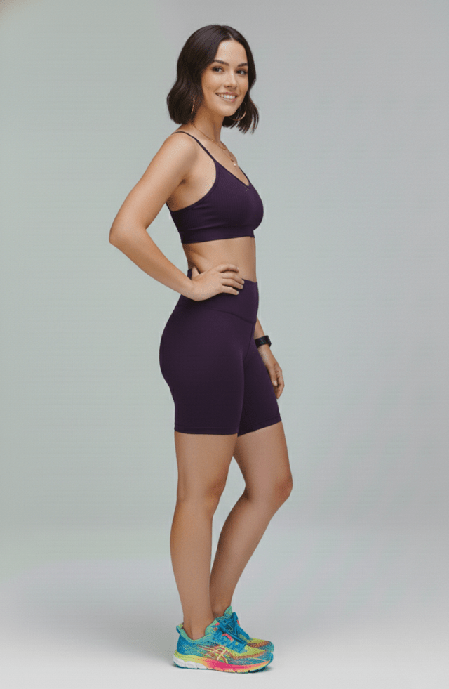 Short intermediário beringela