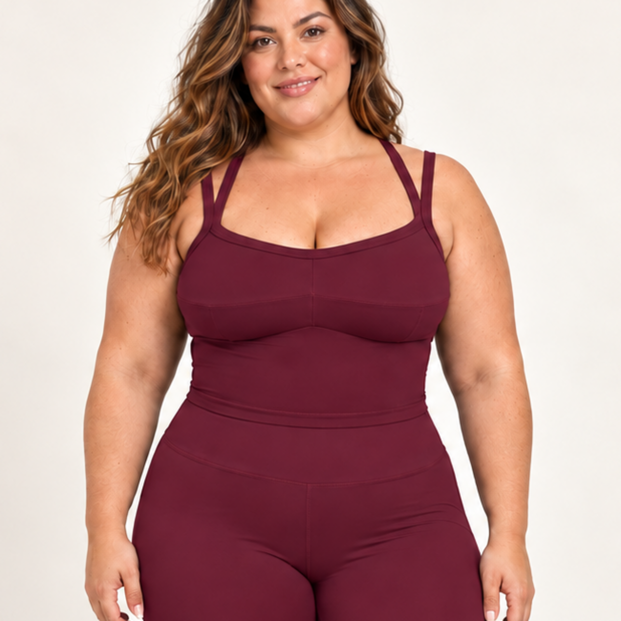 Top Penélope vinho – detalhe frontal da modelagem