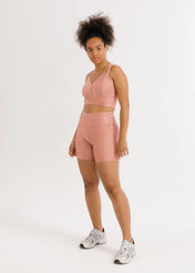 Short Intermediário com textura rosa retrô animal print - NOELMA TELES