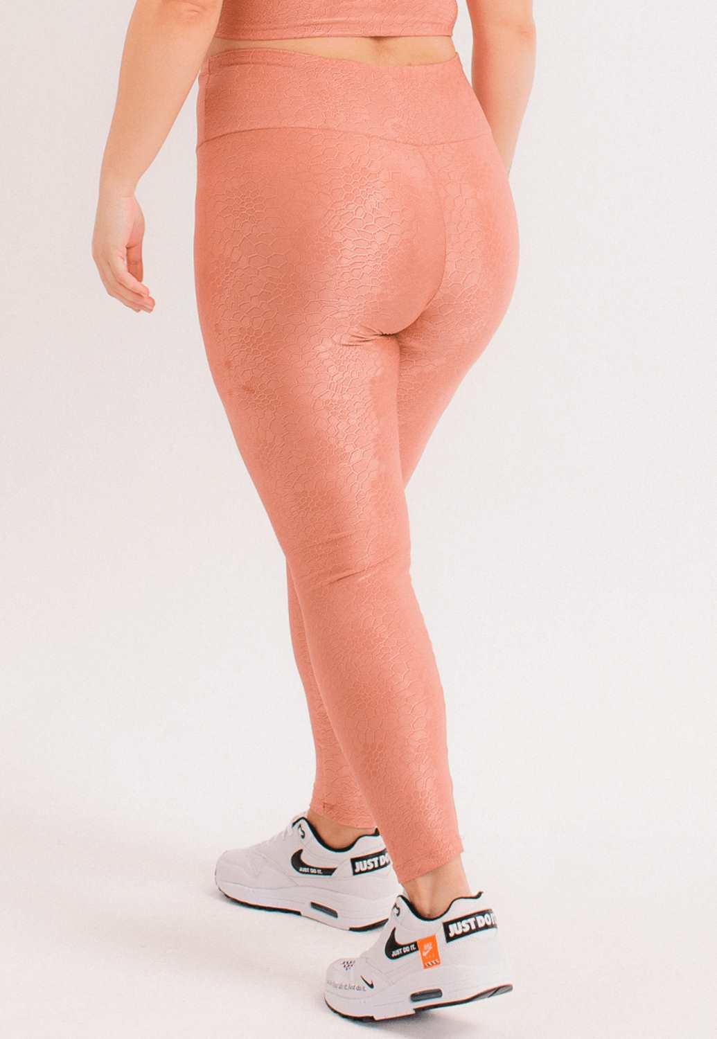 LEGGING LOW TEXTURA|  ROSA RETRÔ ANIMAL PRINT | MULHER BAIXA - NU MOLDY